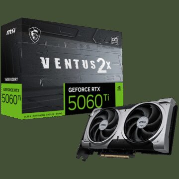 MSI Ventus GeForce RTX 5060 Ti 16GB GDDR7 PCI Express 5.0 x 16 (use x8) Graphics Card RTX 5060 Ti 16G VENTUS 2X OC PLUS