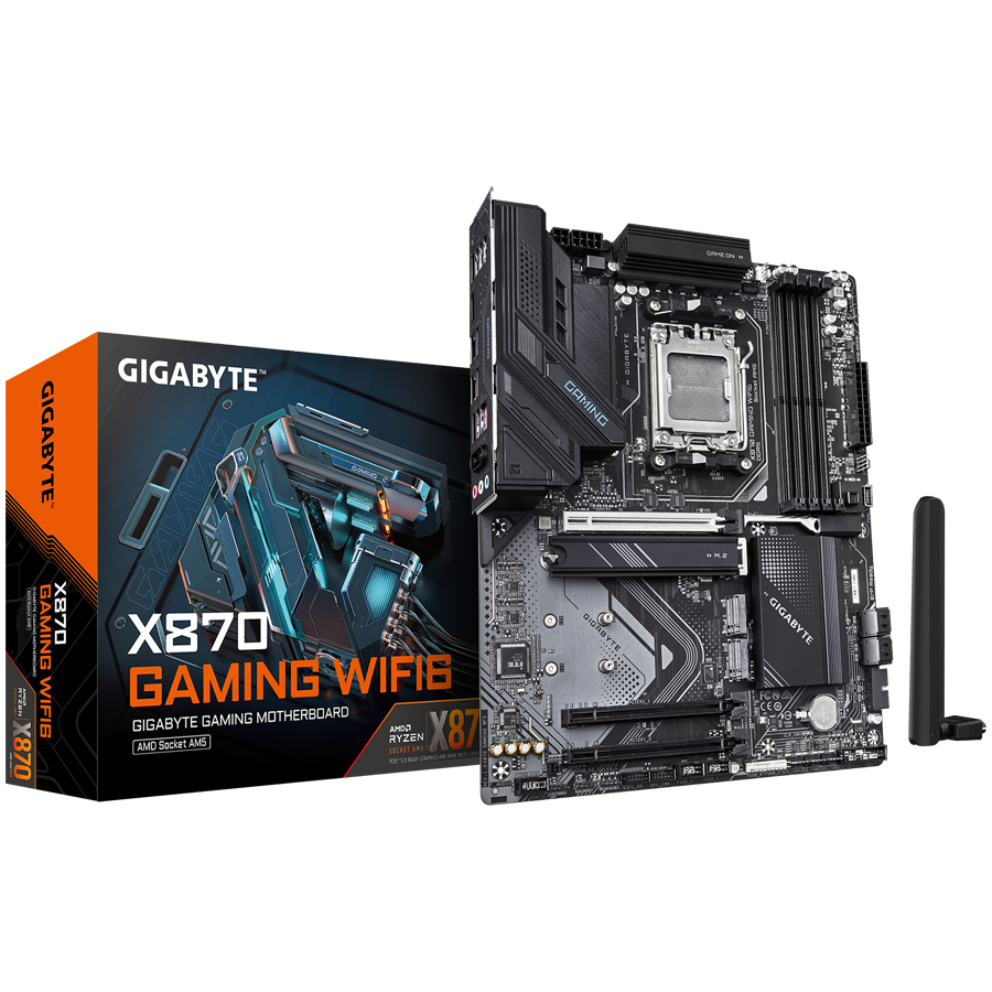 GIGAYBTE Mainboard Desktop X870 GAMING WF6 (AM5,4xDDR5,2xUSB4-C supports DP,1xHDMI,2.5GLAN, WiFi6,BT5.3,1xPCI-E x16 5.0/4.0,2xPCI-E x16 3.0,3xM.2, 4xSATAIII,2xUSB4-C,1xUSB3.2 Gen2 Type-A,1xUSB3.2 Gen1, 8xUSB 2.0/1.1,1xUSB-C 3.2 Gen2x2,4xUSB3.2G1) ATX