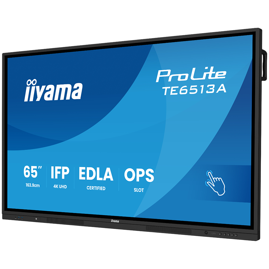 IIYAMA LFD Interactive TE6513A-B1AG Thin bezel 4K 450 cd/m PureTouch-IR 40, 10pt writing 200Hz Scan rate iiWare 21E (Android 14 OS) Google EDLA, iiControl (DMS), WhiteBoard, web browser - Slika 2