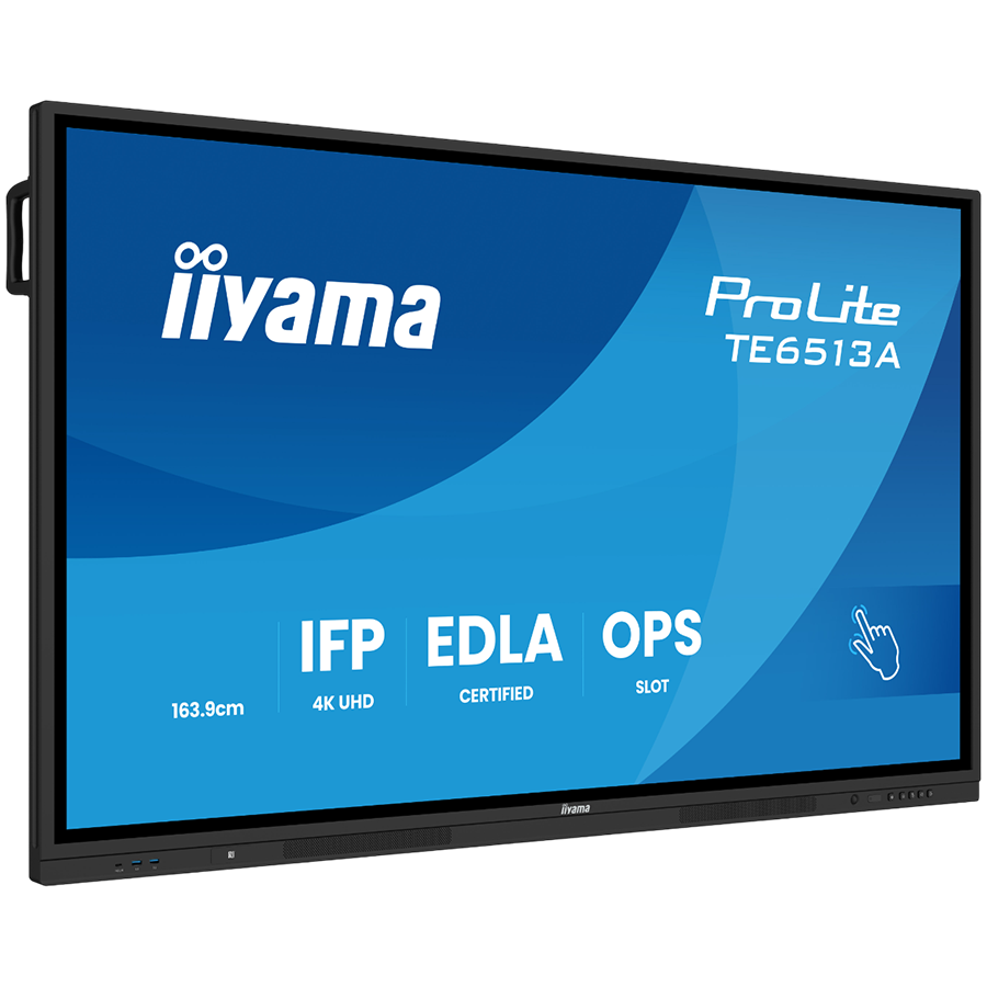 IIYAMA LFD Interactive TE6513A-B1AG Thin bezel 4K 450 cd/m PureTouch-IR 40, 10pt writing 200Hz Scan rate iiWare 21E (Android 14 OS) Google EDLA, iiControl (DMS), WhiteBoard, web browser - Slika 3