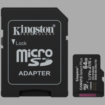 Kingston 64GB microSDXC Canvas Select Plus Gen3 100MB/s A1 Card + Adapter