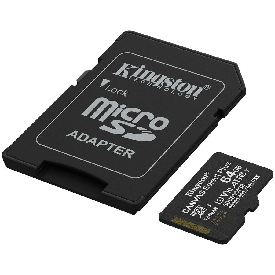 Kingston 64GB microSDXC Canvas Select Plus Gen3 100MB/s A1 Card + Adapter - Slika 2