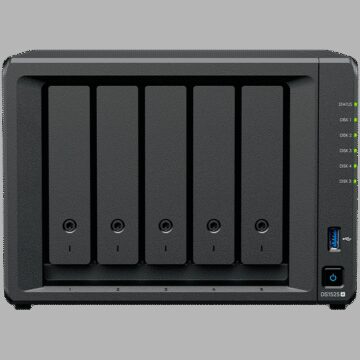Synology DiskStation DS1525+ Tower, 5-Bays 3.5'' SATA HDD/SSD, 2 x M.2 2280 NVMe SSD slot, CPU AMD Ryzen V1500B 4-core 2.2 GHz, 8 GB DDR4 ECC SODIMM, 2x RJ-45 2.5 GbE LAN Port; 2x USB 3.2; 1 xUSB Type-C expansion port; 2.67 kg; 3yr warranty