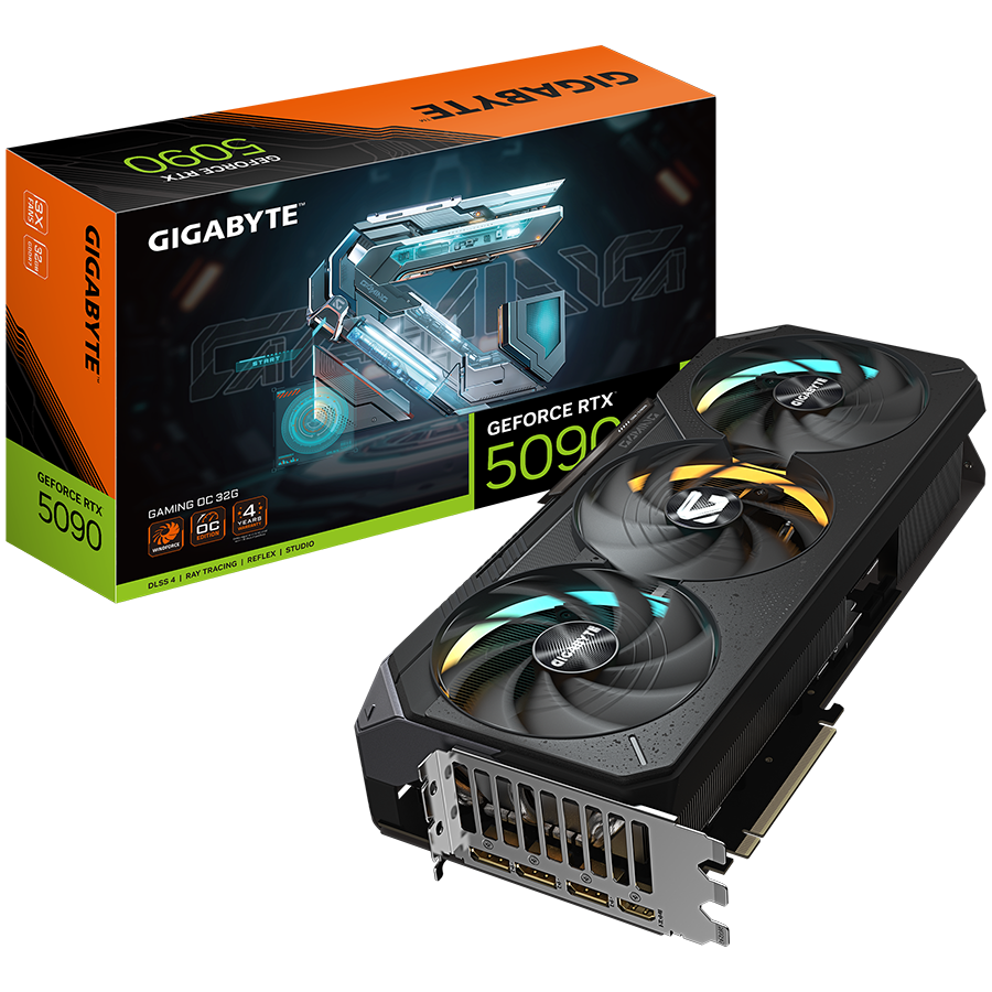 GIGABYTE Video Card NVIDIA GeForce RTX 5090 GAMING OC 32G (32GB GDDR7/512bit, PCI-E 5.0, Recommended PSU 1000W, 16Pin Power connector, 3x DP, 1x HDMI)