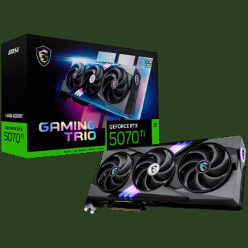 MSI Video Card Nvidia GeForce RTX 5070 TI 16G GAMING TRIO OC (16GB GDDR7/256bit, PCI Express Gen 5, 3xDP, 1xHDMI, Recommended PSU 300W) ATX