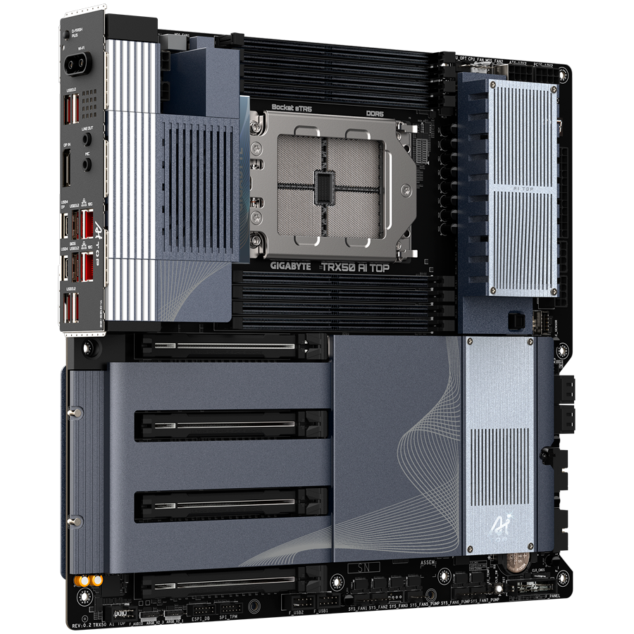 GIGABYTE TRX50 AI TOP 2B, sTR5, AMD Ryzen Threadripper PRO 7000 CPUs, 8x DDR5, ATX - Slika 2