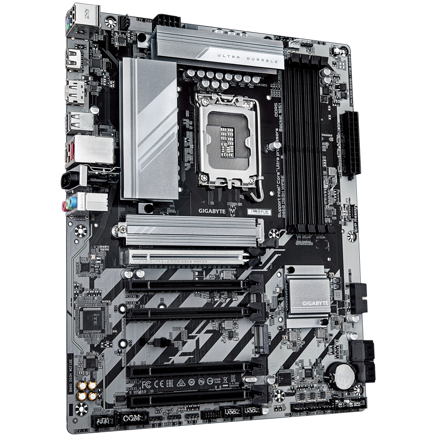 GIGABYTE Mainboard Desktop B860 DS3H WIFI6E (LGA1851, Ultra CPU, 4xDDR5, 1xHDMI, 1xDP, 2.5GLAN, WiFi 6E, BT5.3, 1xPCIe x16 5.0, 4xPCIe x16 slots, supporting PCIe 4.0 x1, 2xM.2, 4xSATA3) ATX - Slika 2