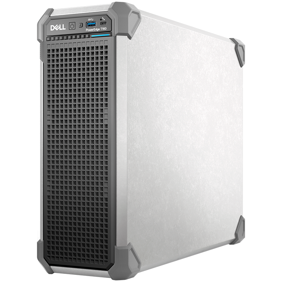 DELL EMC PowerEdge T160, 3x3.5", Intel Xeon E-2434 (3.4G, 4C/8T, 12MB, Turbo, HT (55W)), 16GB UDIMM 5600MT/s, 480GB SSD SATA, PERC H355, iDRAC9 Basic, 300W PS Cabled, TPM 2.0 V5, BCM 5720 DP, On-Board LOM, 3Y NBD