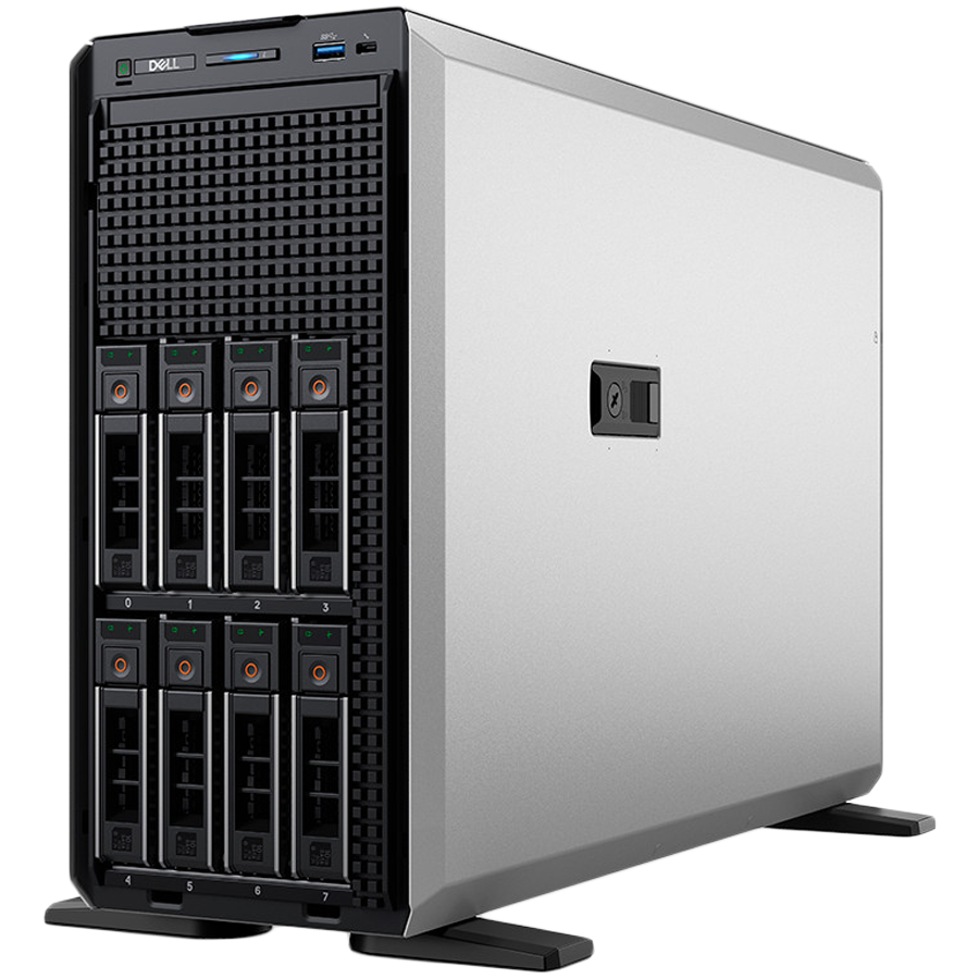 DELL EMC PowerEdge T360, 8x3.5", Intel Xeon E-2414 (2.6G, 4C/4T, 12MB, Turbo, HT (55W)), 16GB UDIMM 5600MT/s, 480GB SSD SATA HP, PERC H355, iDRAC9 Basic, Dual RPS 700W, TPM 2.0 V3, BCM 5720 DP, On-Board LOM, 3Y NBD