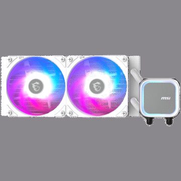 MSI MAG CORELIQUID A13 240 WHITE, 2x120mm Pre-installed ARGB Daisy Chain Fans, Replacable Top Cover, Copper Base Intel LGA 1700/1851, AMD AM5/AM4, 3Y Warranty