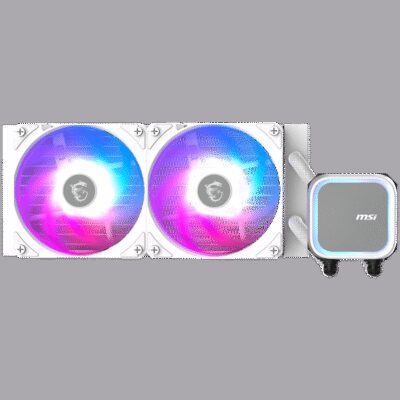 MSI MSI MAG CORELIQUID A13 240 WHITE, 2x120mm Pre-installed ARGB Daisy ...