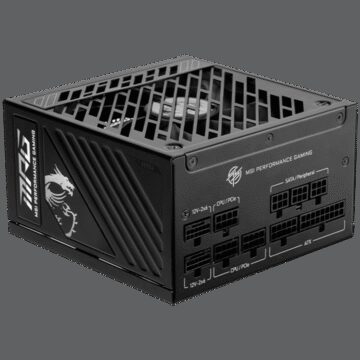 MSI MPG A1000GS PCIE5 Power Supply 1000W, 80 PLUS Gold, Dual PCIe 5.1 Cables, ATX 3.1, 135mm Fan, Fan Stop, OCP/OTP/OPP/SCP/OVP/UVP/SIP/NLO, Active PFC, Dimensions: 150mmx150mmx86mm, 10Y Warranty