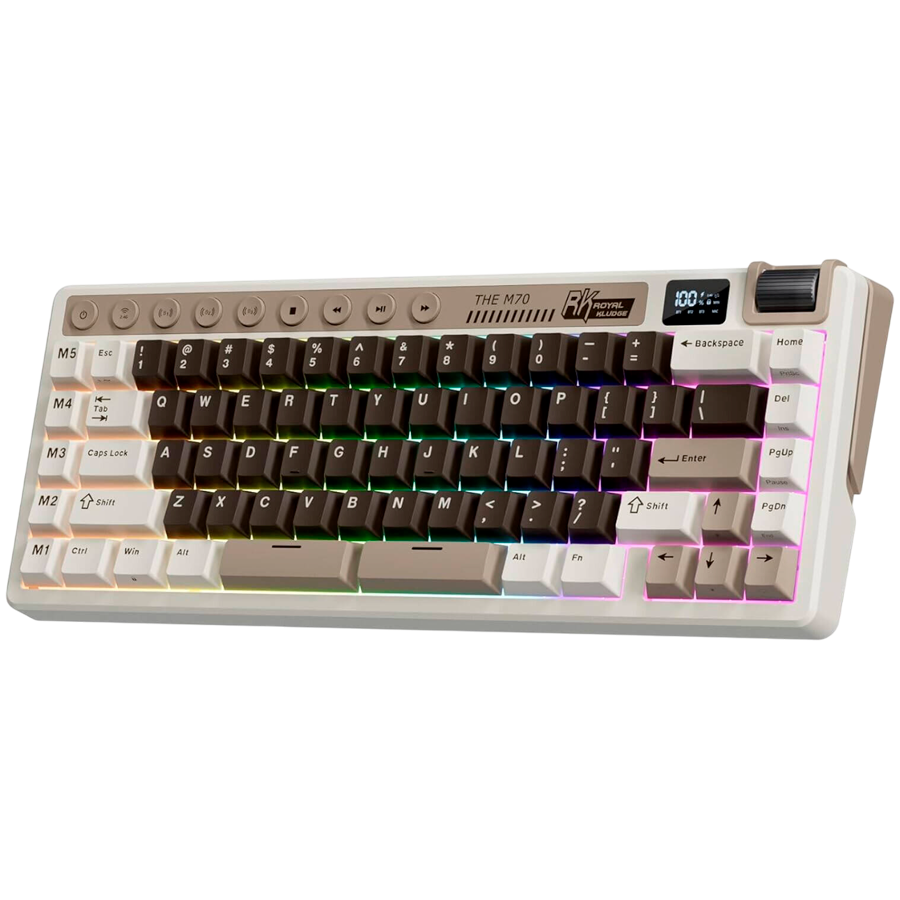 ROYAL KLUDGE RK M70 Mocha Grey Gaming Keyboard Cream switch - Slika 2