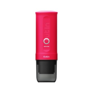 OUTIN Nano Espresso Machine, model OTEM-01, color Crimson Red
