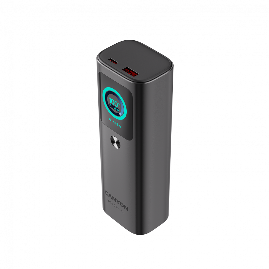 CANYON Built-in cable power bank OnPower 265 20000mAh 165W Aluminium Dark grey - Slika 2
