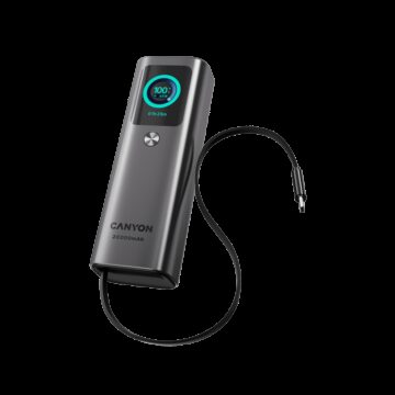 CANYON Built-in cable power bank OnPower 265 20000mAh 165W Aluminium Dark grey