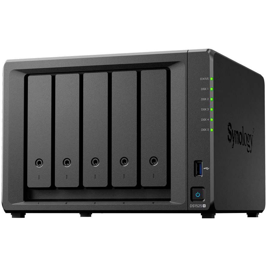 Synology DiskStation DS1525+ Tower, 5-Bays 3.5'' SATA HDD/SSD, 2 x M.2 2280 NVMe SSD slot, CPU AMD Ryzen V1500B 4-core 2.2 GHz, 8 GB DDR4 ECC SODIMM, 2x RJ-45 2.5 GbE LAN Port; 2x USB 3.2; 1 xUSB Type-C expansion port; 2.67 kg; 3yr warranty - Slika 8