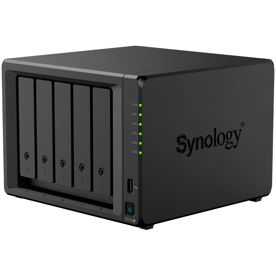 Synology DiskStation DS1525+ Tower, 5-Bays 3.5'' SATA HDD/SSD, 2 x M.2 2280 NVMe SSD slot, CPU AMD Ryzen V1500B 4-core 2.2 GHz, 8 GB DDR4 ECC SODIMM, 2x RJ-45 2.5 GbE LAN Port; 2x USB 3.2; 1 xUSB Type-C expansion port; 2.67 kg; 3yr warranty - Slika 9