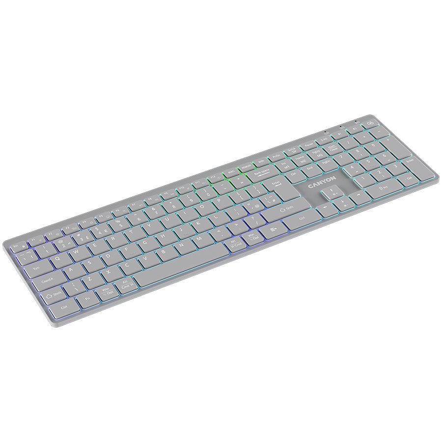 CANYON keyboard HKB-W11 UK/US RGB Dual Mode Wireless Grey - Slika 5