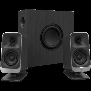 Klipsch ProMedia Lumina 2.1 Gaming Audio System with Subwoofer and LED Lighting Effects Built-in, Black