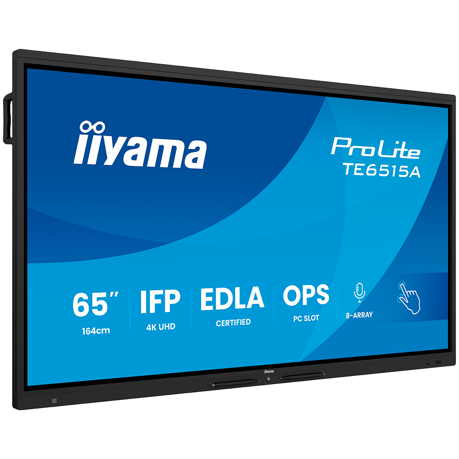 Iiyama ProLite TE6515A-B1AG - 65" Diagonal Class (64.5" viewable) LED-backlit LCD display interactive digital signage with touchscreen (multi touch) / 8-microphone array / optional slot-in PC capability 4K UHD (2160p) 3840 x 2160 black (bezel) matte - Slika 2