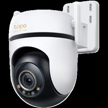 TAPO C530WS Outdoor Pan/Tilt Security Wi-Fi Camera, 3K 5MP (2880x1620), 2.4 GHz, 2 Ext. Antennas, 1 Eth. Port, Pan/Tilt, Starlight Colour Night Vision, Smart AI Detection and Notif., Sound and Light Alarm, Voice Control, microSD Card up to 512GB