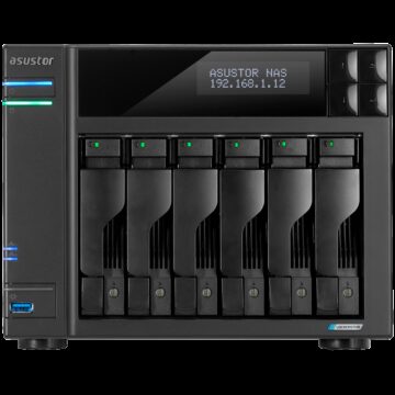 ASUSTOR NAS Lockerstor6 Gen2+ 6x 3.5" 4x M.2 cache 2x 10Gbe Celeron QuadCore N5105 2.9GHz 8GB single PSU desktop
