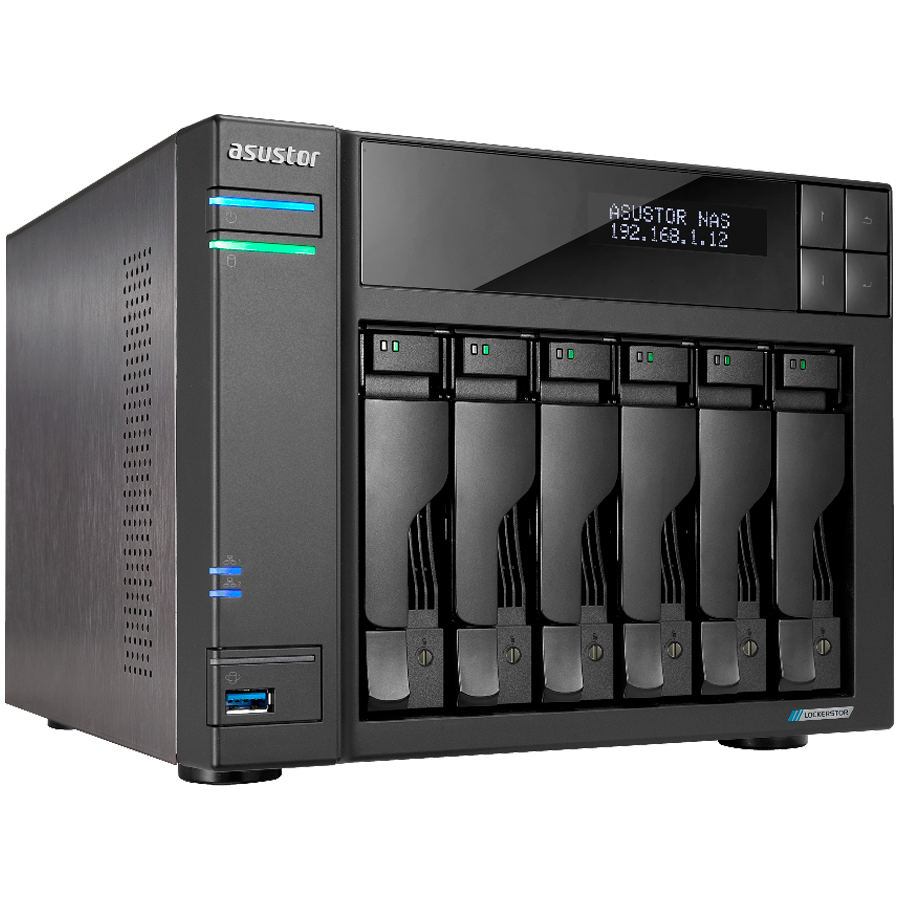 ASUSTOR NAS Lockerstor6 Gen2+ 6x 3.5" 4x M.2 cache 2x 10Gbe Celeron QuadCore N5105 2.9GHz 8GB single PSU desktop - Slika 2