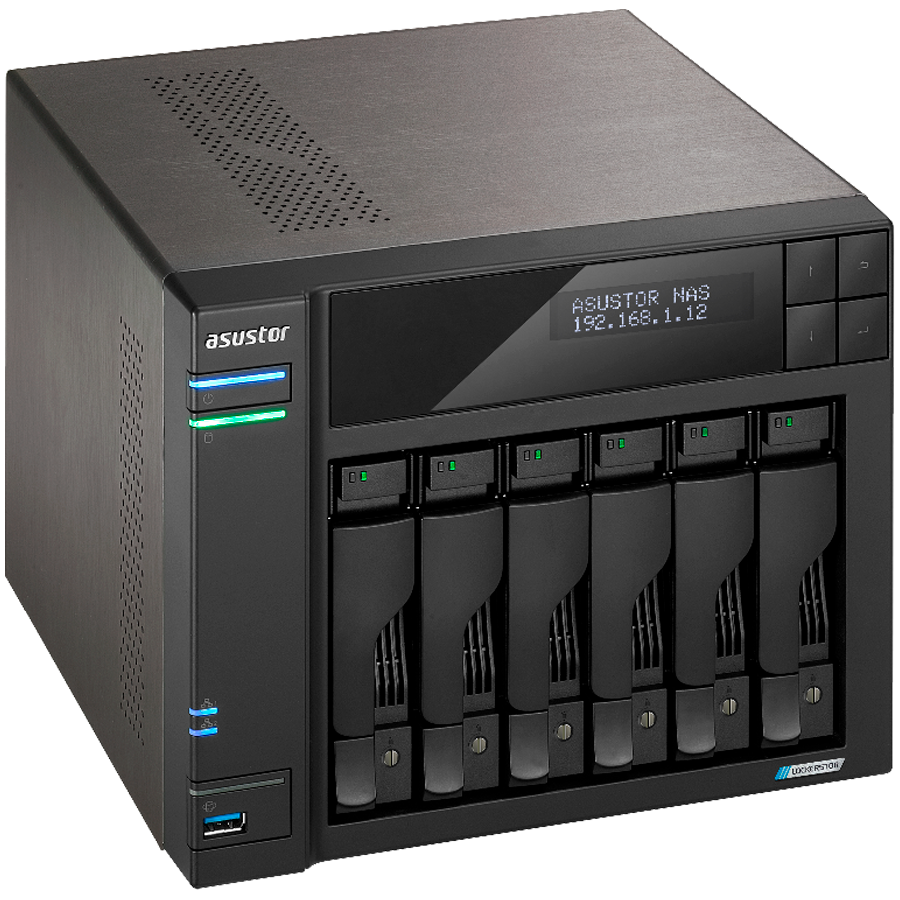ASUSTOR NAS Lockerstor6 Gen2+ 6x 3.5" 4x M.2 cache 2x 10Gbe Celeron QuadCore N5105 2.9GHz 8GB single PSU desktop - Slika 3