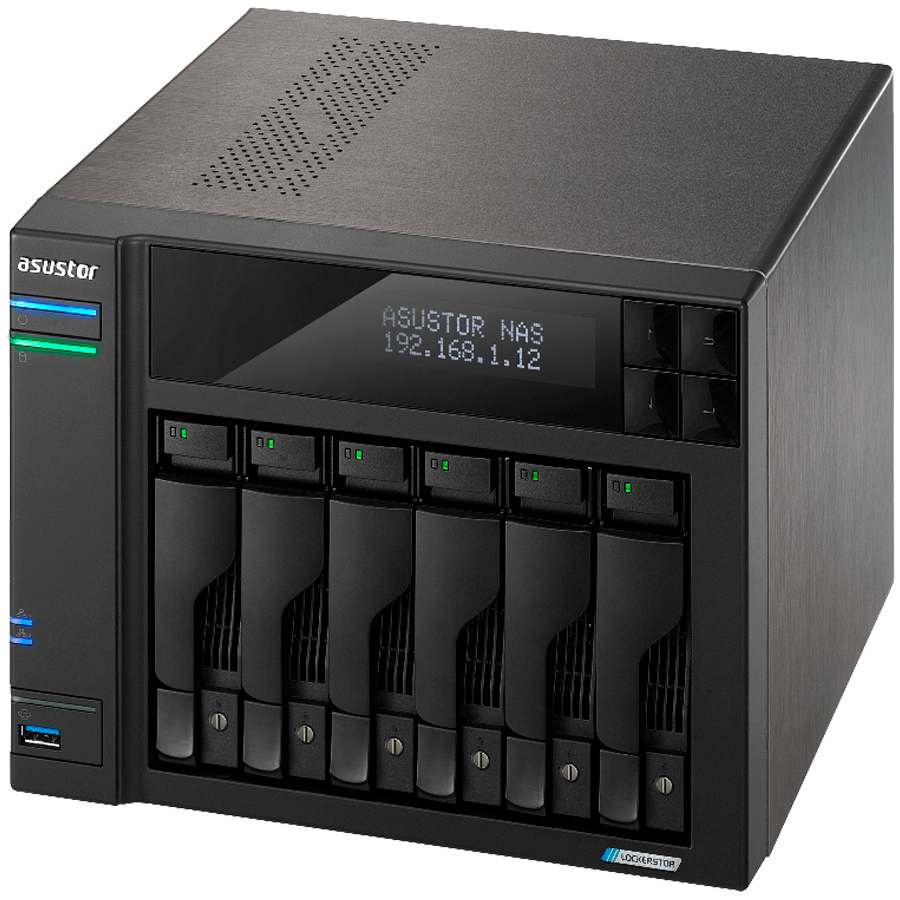 ASUSTOR NAS Lockerstor6 Gen2+ 6x 3.5" 4x M.2 cache 2x 10Gbe Celeron QuadCore N5105 2.9GHz 8GB single PSU desktop - Slika 4