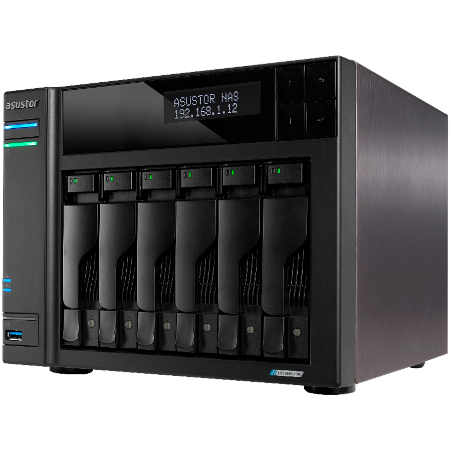 ASUSTOR NAS Lockerstor6 Gen2+ 6x 3.5" 4x M.2 cache 2x 10Gbe Celeron QuadCore N5105 2.9GHz 8GB single PSU desktop - Slika 5
