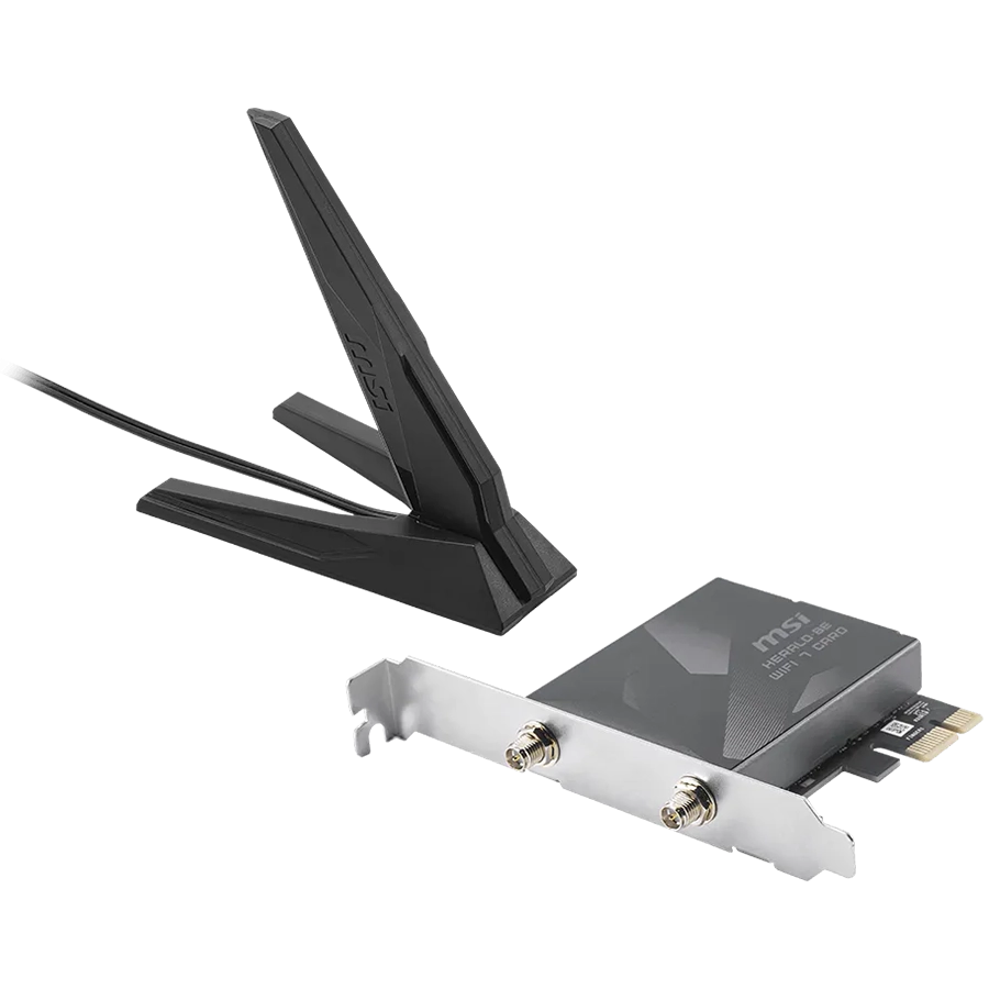 MSI HERALD BE9400 WiFi 7 PCIe Card, 2.4GHz, 5GHz, 6GHz, BT 5.4, WPA-PSK, WPA2-PSK / Enterprise, WPA3-Personal / Enterprise, 2x High-Gain Tri-Band Antennas - Slika 3