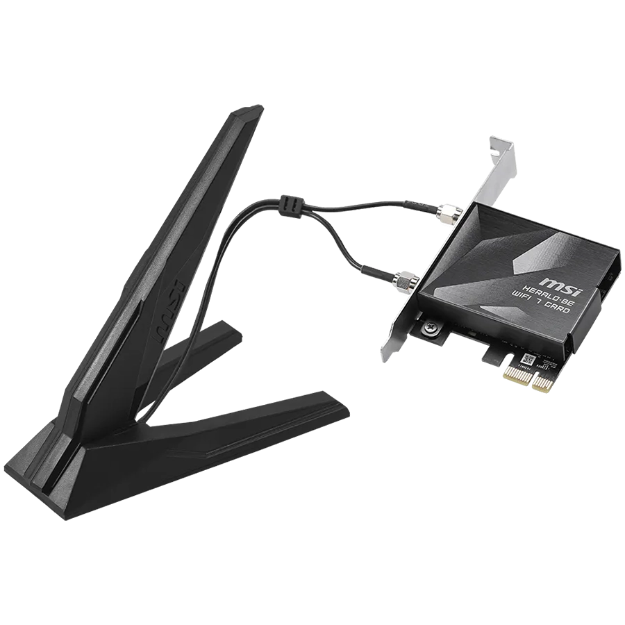 MSI HERALD BE9400 WiFi 7 PCIe Card, 2.4GHz, 5GHz, 6GHz, BT 5.4, WPA-PSK, WPA2-PSK / Enterprise, WPA3-Personal / Enterprise, 2x High-Gain Tri-Band Antennas - Slika 4