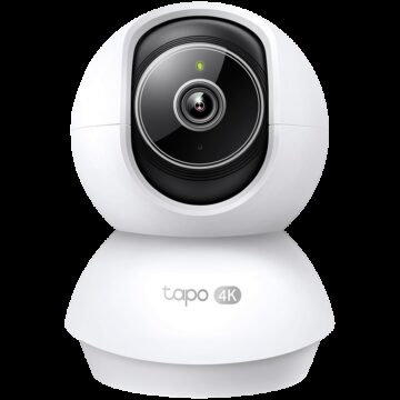 TP-Link Tapo C250 Pan/Tilt AI Home Security Wi-Fi Camera, 4K 8MP (3840x2160), 2.4 GHz, Pan/Tilt, Smart AI Detection and Notifications (motion, people, pets, cars, baby crying, abnormal sound), AI Smart Tracking, Sound and Light Alarm, Remote Control