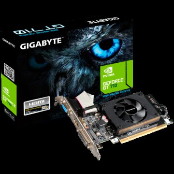 GIGABYTE Video Card NVIDIA GeForce GT 710 2GL (2GB DDR3/64bit, PCI-E 2.0, Recommended PSU 300W, HDMI+DVI low profile bracket x1, D-SUB low profile bracket x1, Dual-link DVI-D x1 /HDMI x1/D-Sub x1, Low Profile)