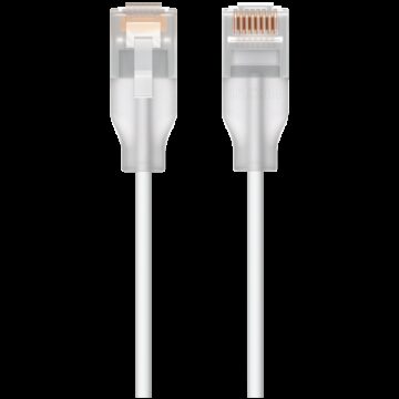 Ubiquiti UACC-Cable-Patch-EL-0.15M-W-24 Nano-thin patch cable with 2.5 GbE and PoE++ support designed to show Etherlighting™ effects, Translucent booted RJ45 for optimal Etherlighting™ brightness, Outer diameter 2.5 mm