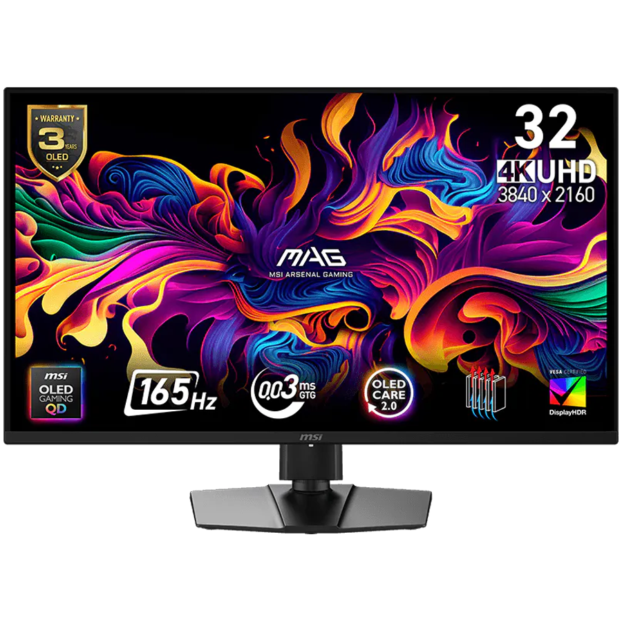 MSI MAG 322UP QD-OLED E16, 31.5", 3840x2160 (UHD), 165Hz, 0.03ms, G-Sync, AMD Freesync, 2x HDMI, 1x DP 1.4a, 1x Type-C, Tilt, Swivel, Pivot, Height Adjustment, VESA