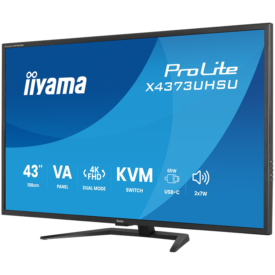 IIYAMA Monitor LED X4373UHSU-B2 KVM Switch 42.5" VA LED 3840 x 2160 60hz 450cd 3ms HDMI DP USB Type C 95W Tilt 3y - Slika 2