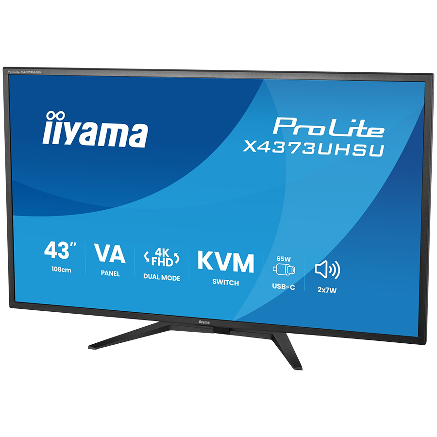 IIYAMA Monitor LED X4373UHSU-B2 KVM Switch 42.5" VA LED 3840 x 2160 60hz 450cd 3ms HDMI DP USB Type C 95W Tilt 3y - Slika 3