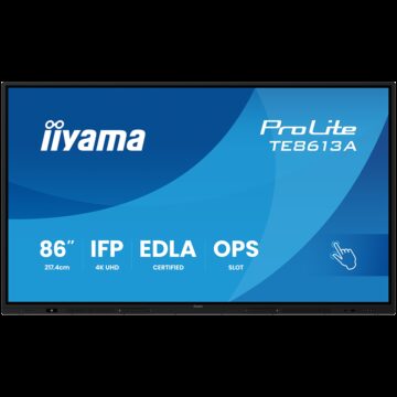 IIYAMA LFD ProLite TE8613A-B2AG 86" Google EDLA Certified IFP Interactive display 500cd 1200:1 8ms PureTouch-IR iiWare 21E (Android 14 OS, Android 16 summer 2026)