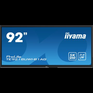92" UW5K 5120x2160 VA Anti-Glare, 50-Points Touch,450cd/m2, Metal, Fan-less, SP 2x 16W + 16W subwoofer, Mic Array 8x, HDMI 4x, HDMI-out, USB-C 2x up to 100W PD, mini-jack, S/PDIF, LAN 2x, RS232C, iiWare, WiFi/BT, VESA 800x600, OPC slot, Android 13