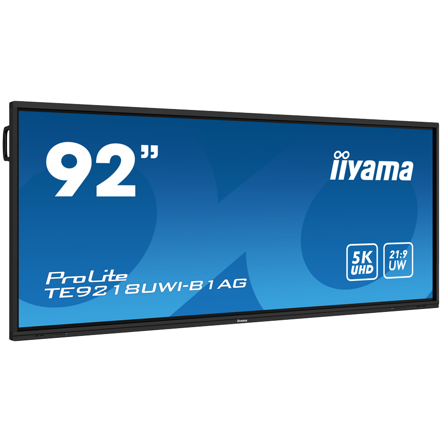 92" UW5K 5120x2160 VA Anti-Glare, 50-Points Touch,450cd/m2, Metal, Fan-less, SP 2x 16W + 16W subwoofer, Mic Array 8x, HDMI 4x, HDMI-out, USB-C 2x up to 100W PD, mini-jack, S/PDIF, LAN 2x, RS232C, iiWare, WiFi/BT, VESA 800x600, OPC slot, Android 13 - Slika 2