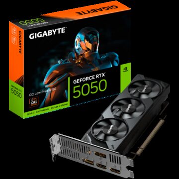 GIGABYTE Video Card NVIDIA GeForce RTX 5050 OC Low Profile 8G (8GB GDDR6/128bit, PCI-E 5.0, 1x 8Pin Power connector, Recommended PSU 550W, 2xDP, 2xHDMI) ATX Retail