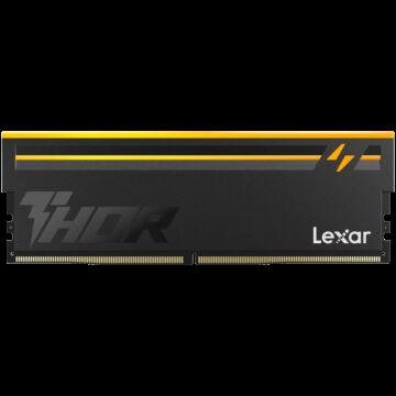 Lexar THOR 2.0 16GB DDR5 6000 CL36 1.3V Memory with heatsink and RGB lighting, Black Color, Single pack