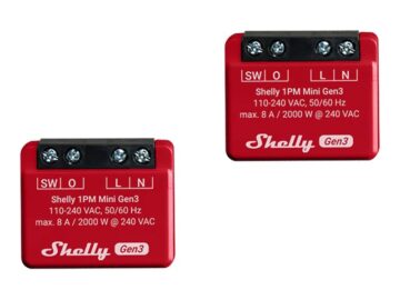 SHELLY 1PM Mini Gen3 2-pack PM Switch