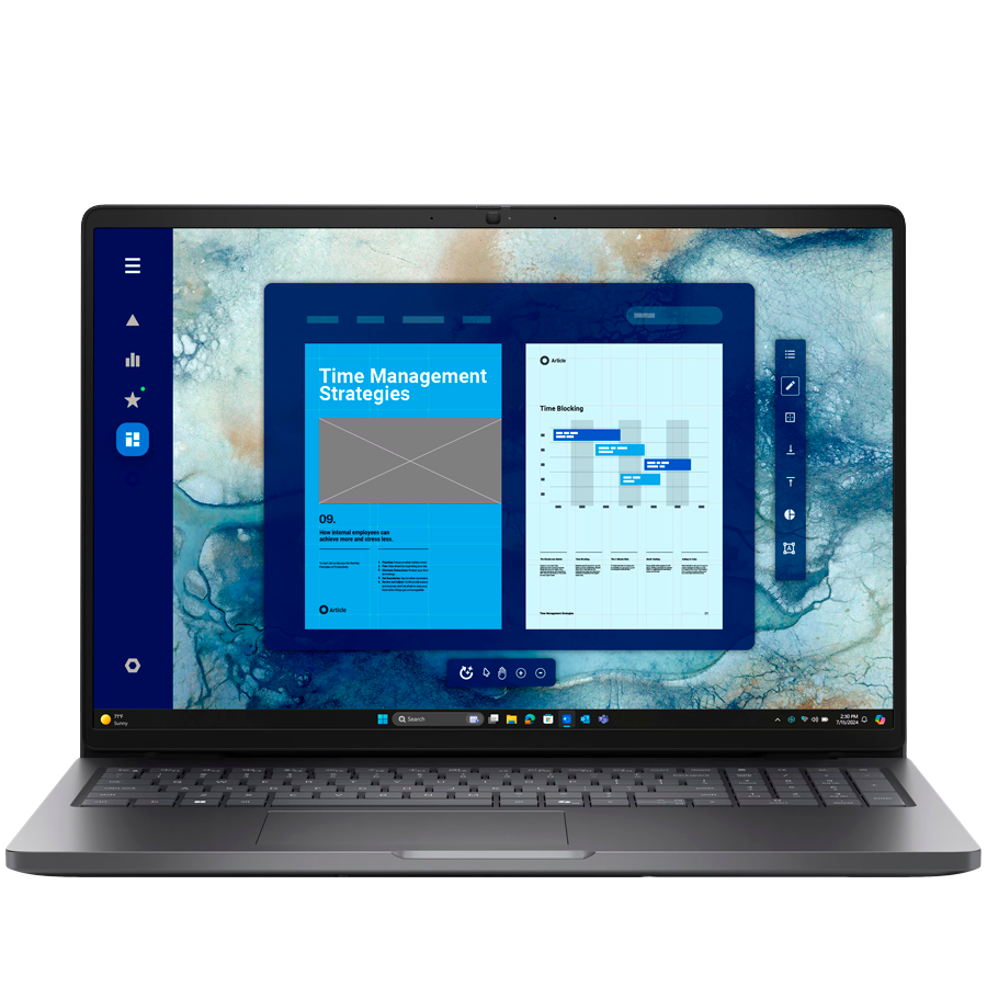 Dell Pro 16 (PC16250), 16" FHD+ (1920x1200), non-Touch, Intel Core 235U (12 TOPS,12C, 4.9GHz), 16GB DDR5, M.2 512GB SSD, Intel Integrated, WiFi, BT, HDMI, THB4 (DP/PD), USB-C (DP/PD), 2xUSB-A, RJ-45, FngPr, Backlit kb, Win11Pro, 4Y