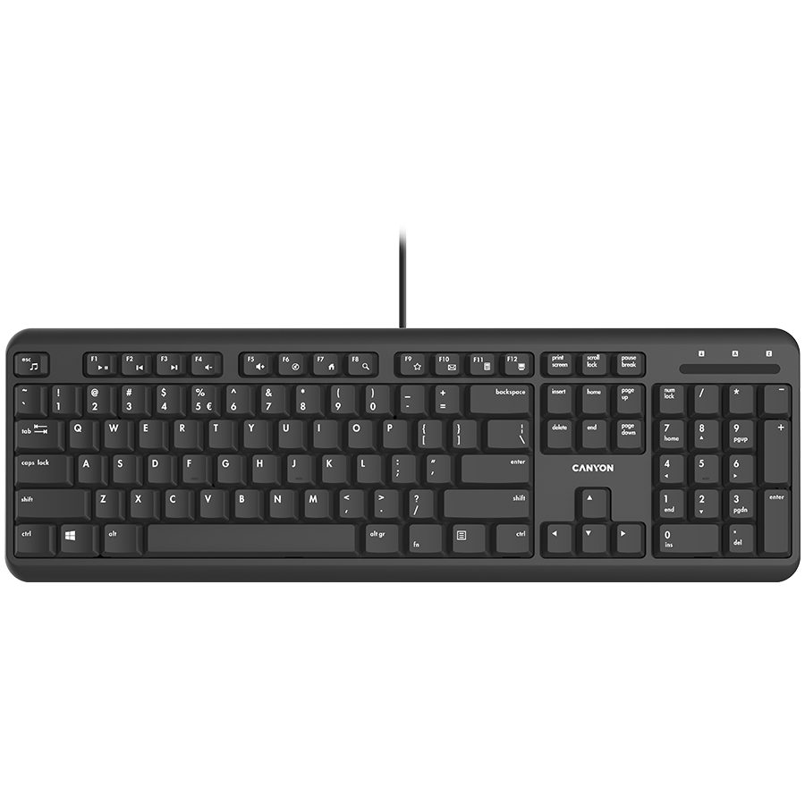 CANYON keyboard HKB-20 EN/AD Velvet Wired Black