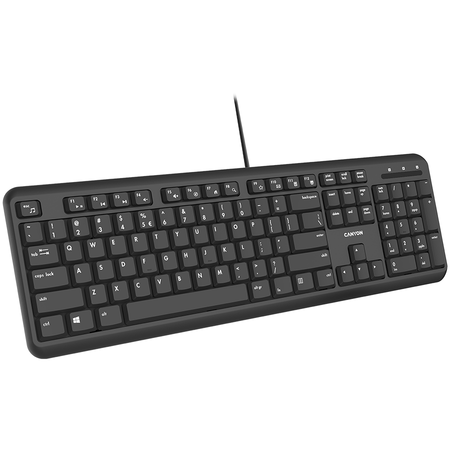 CANYON keyboard HKB-20 EN/AD Velvet Wired Black - Slika 3